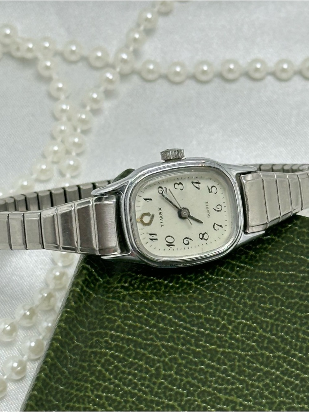 Classic Square Dial Silver Timex Watch